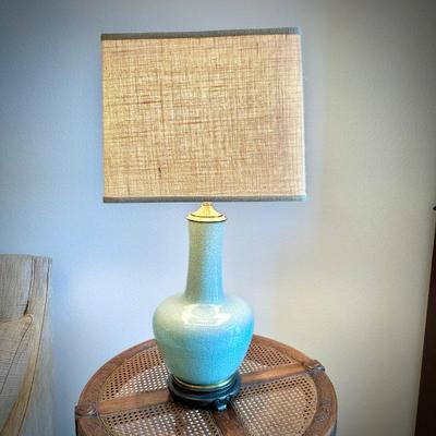 MCM turquoise lamp