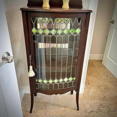 Antique stained glass cupboard