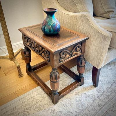 Carved wood table