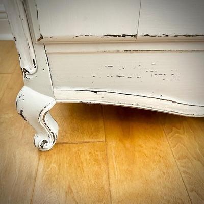 Vintage dresser, refinished in distressed white and gray