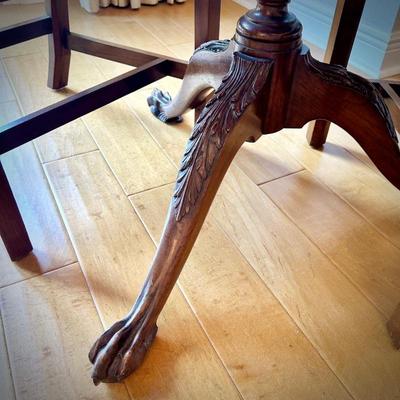 Wellington Hall scalloped octagon table with claw feet