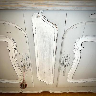 Vintage dresser, refinished in distressed white and gray