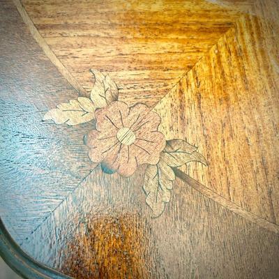 Antique marquetry parlor side table