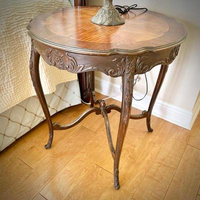 Antique marquetry parlor side table