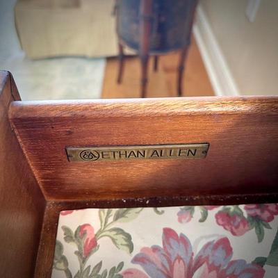 Ethan Allen black chinoiserie chest (matches downstairs coffee table and upstairs box table)