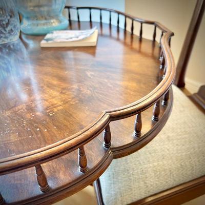 Wellington Hall scalloped octagon table with claw feet