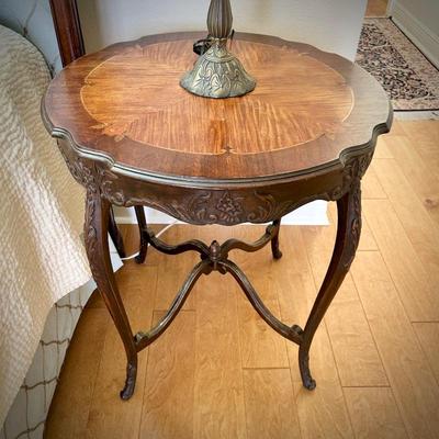 Antique marquetry parlor side table