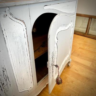 Vintage dresser, refinished in distressed white and gray