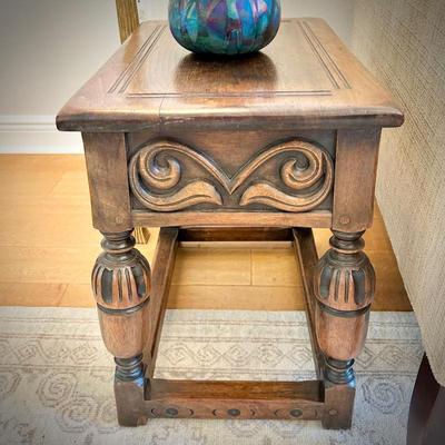 Carved wood table