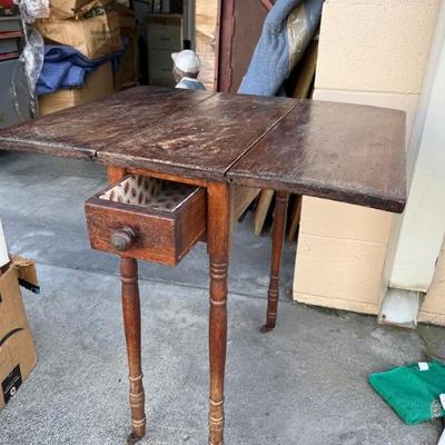 Sewing table with a few treasures inside!