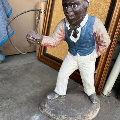 Antique Lawn jockey - cement.