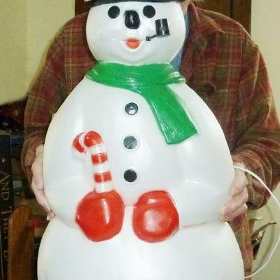several blow mold figures