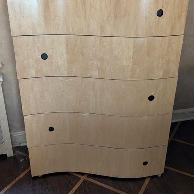 Curly Maple Modern Chest of Drawers