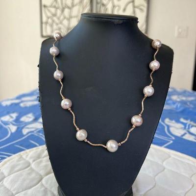 PTH065- Beautiful Myrna Lee Chang Freshwater Pink Pearl Necklace 