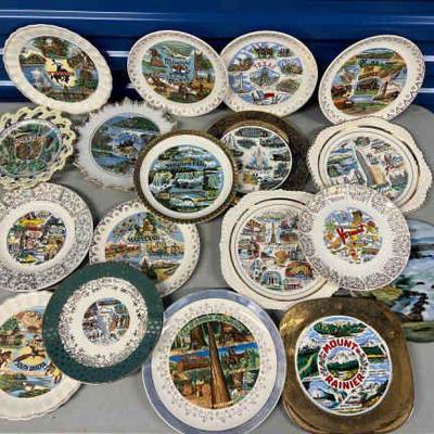 PTH376- Various Decorative Ceramic Plates Of US States & Cities