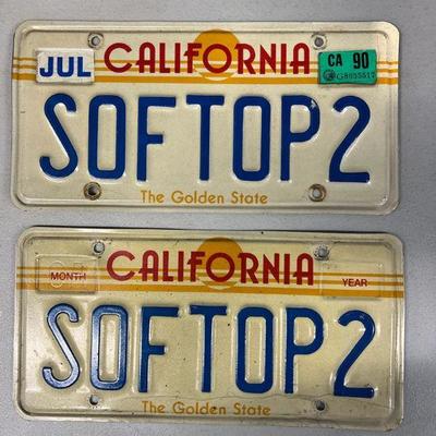 PTH356- (2) California License Plates 