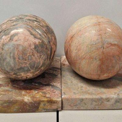 PTH328-Pair Of Beautiful Marble Looking Bookends
