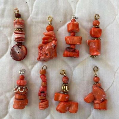 PTH062- Assted Coral Pendants Hand Crafted By Myrna Lee Chang