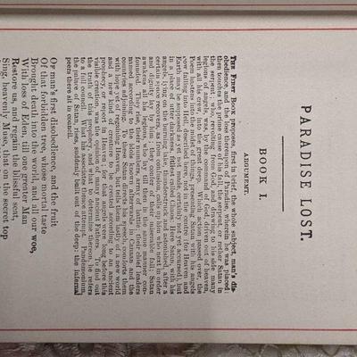 PTH320 Collectable Writing From The Famous Author John Milton. "Paradise Lost" Dated 1887.