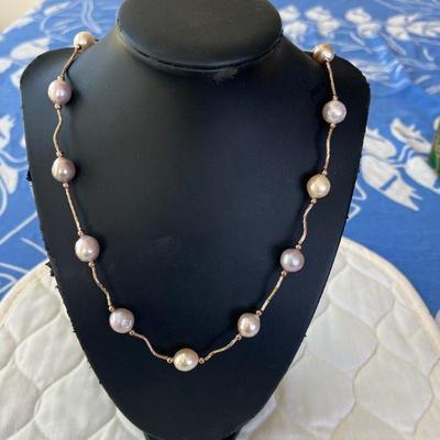 PTH064- Beautiful Myrna Lee Chang Freshwater Pink Pearl Necklace 