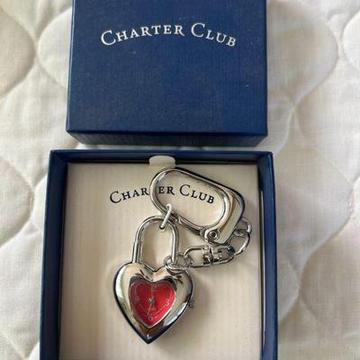 PTH378- Charter Club Heart Shaped Watch Key Chain