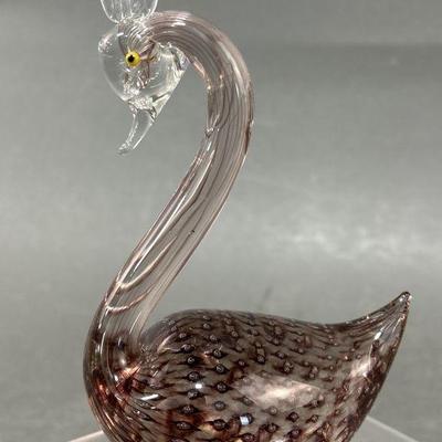 Lot 179 | Italian Murano Glass Swan Shades Of Purple
