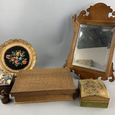 Lot 332 | Wood Tray, Etched Jewelry Boxes, Music Box & More!
