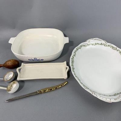 Lot 204 | Limoges Bavaria Tray, Corning Cornflower & More
