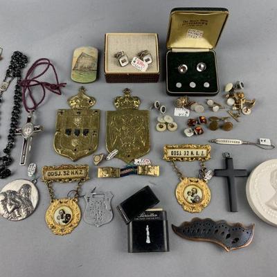Lot 409 | Cufflink, Religious, & Trinkets Costume Lot
