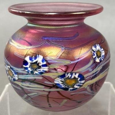 Lot 182 | Herb A Thomas Signed Hand Blown Iridescent Glass
