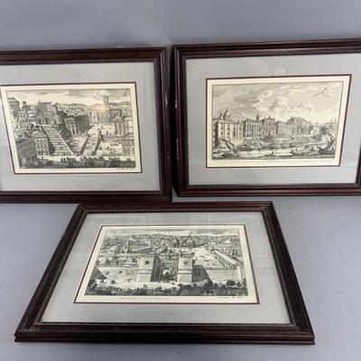 Lot 122 | Three Under Glass Block Prints Rome Italy
