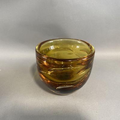 Lot 146 | Amber Color Orrefors Glass Bowl
