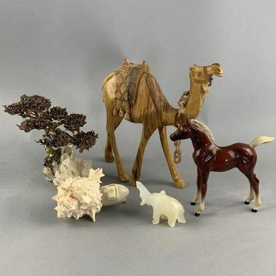 Lot 331 | Unique Rock Tree, Wood Camel, Nightlight & More!
