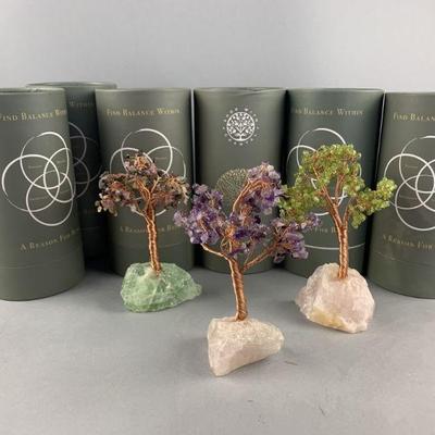 Lot 383 | 6 Rose Quartz Gemstone Crystal Lucky Healing Tree

