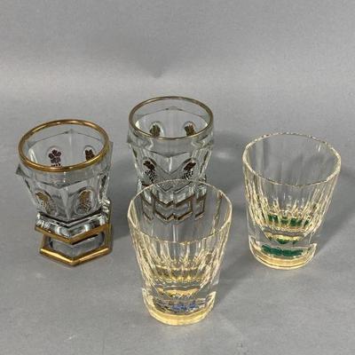 Lot 205 | Gilded Grapes Hexagonal Mid Century MCM Glasses
