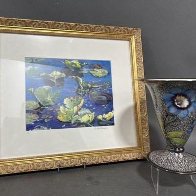 Lot 198 | Rosenthal Funnel Vase & Signed Artwork
