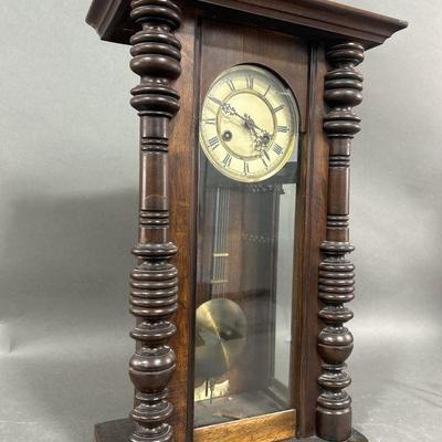 Lot 20 | Antique Wood Wall Clock With Key

