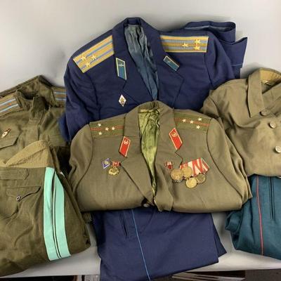 Lot 285 | Military Soviet USSR Uniforms Jackets & Pants
