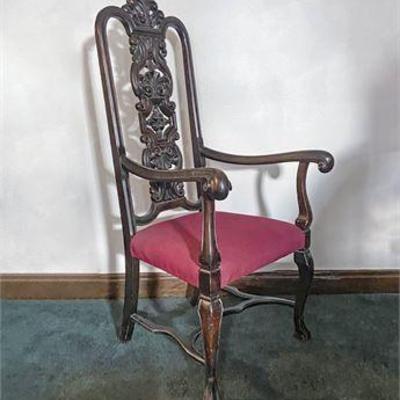 Vintage Mahogany Claw Foot Chair .jpg