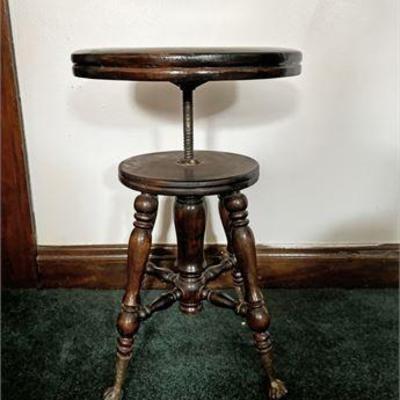 Antique Claw Foot Piano Stool .jpg