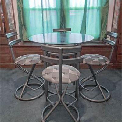 Chromcraft Glass Top Pub Dining Set .jpg