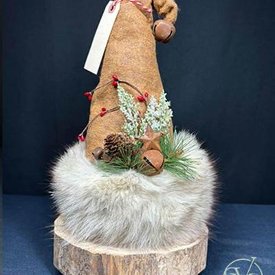 Real Fur Santa Hat Decor
