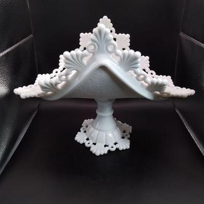 Milk Glass Banana Boat Stand
