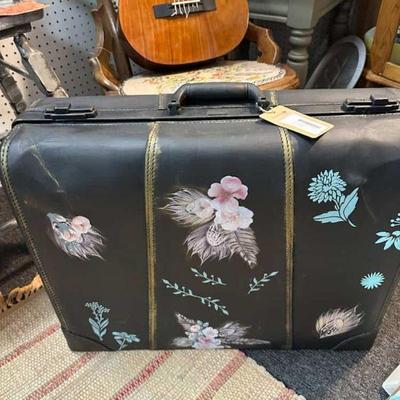 Skull Flower Vintage Suitcase