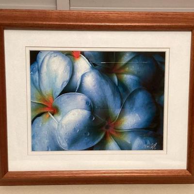 MCS069 Koa Framed “Petals” Plumeria Picture By Marty Wolff
