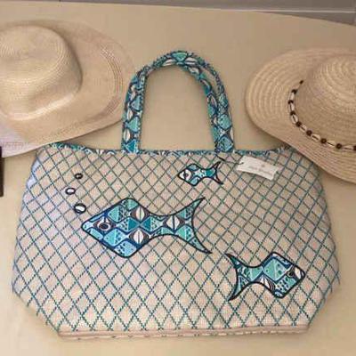 MCS287 Vera Bradley Beach Tote & Two Woven Floppy Hats