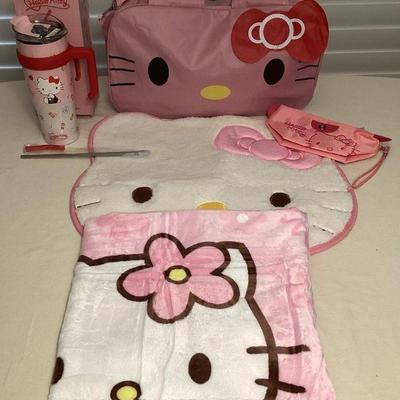 MCS120 Hello Kitty Travel Mug, Rug, Blanket & Bags New