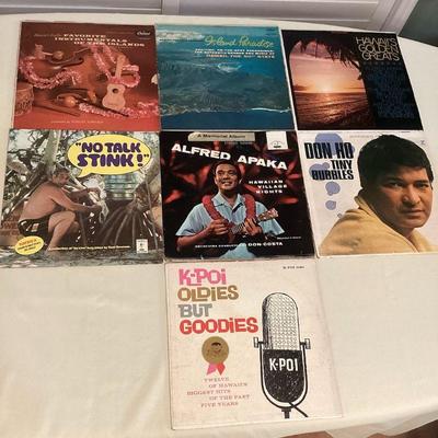 MCS175 Seven Vintage Hawaiian Vinyl Records 