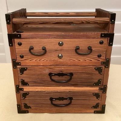 MCS190 Japanese Tansu Style Wooden Jewelry Chest
