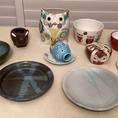 MCS302 Pier 1 Owl Ceramics, Hand Thrown Pottery, Bunny Planter & More!